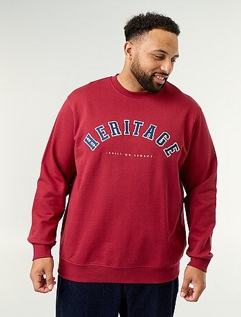 Camisola de moletão não cardado com inscrição