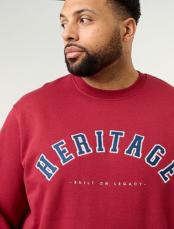 Camisola de moletão não cardado com inscrição