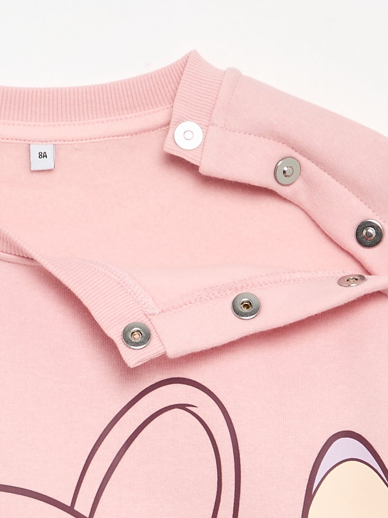 Camisola de moletão 'Stitch' - coleção fácil de vestir Rosa - Kiabi