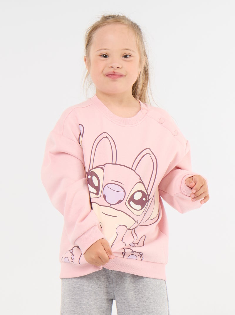 Camisola de moletão 'Stitch' - coleção fácil de vestir Rosa - Kiabi