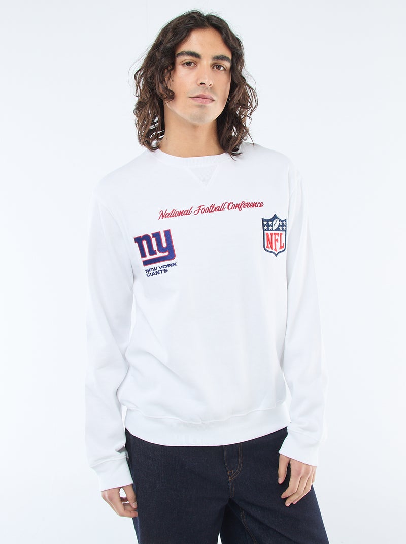 Camisola de Moletom Bordada 'NFL' Branco - Kiabi