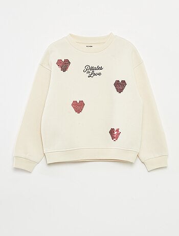 Camisola de Moletom com Aplicações de Strass