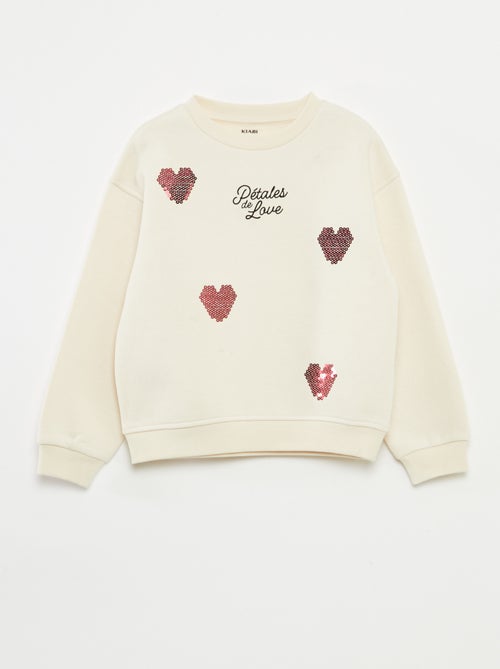 Camisola de Moletom com Aplicações de Strass - Kiabi