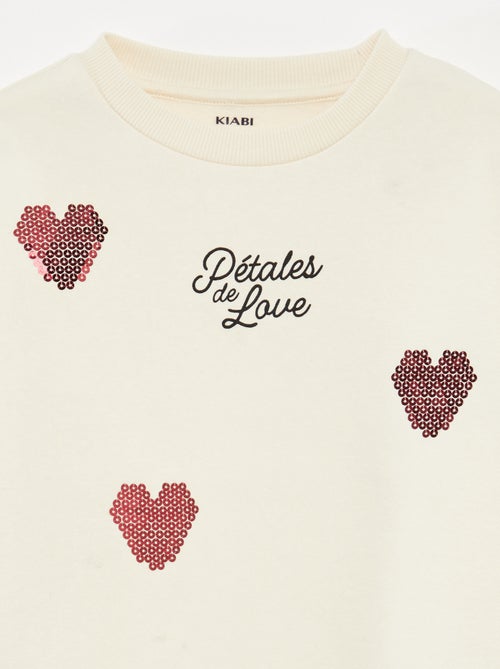 Camisola de Moletom com Aplicações de Strass - Kiabi