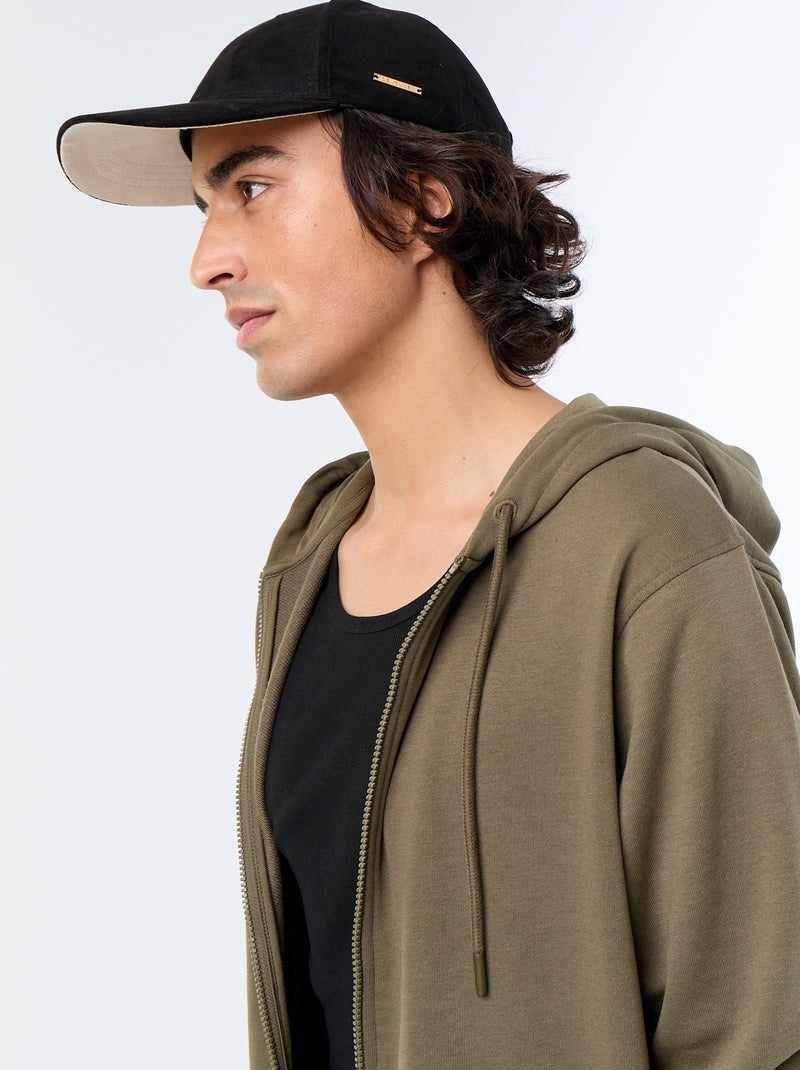 Camisola de moletom com capuz em felpa francesa Caqui - Kiabi