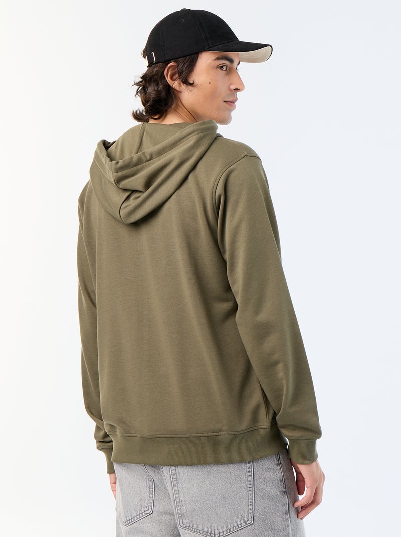 Camisola de moletom com capuz em felpa francesa Caqui - Kiabi