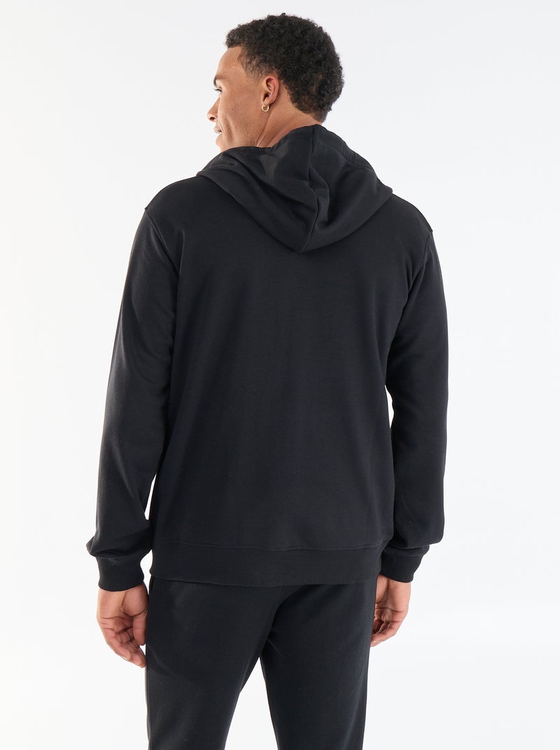 Camisola de moletom com capuz em felpa francesa Preto - Kiabi