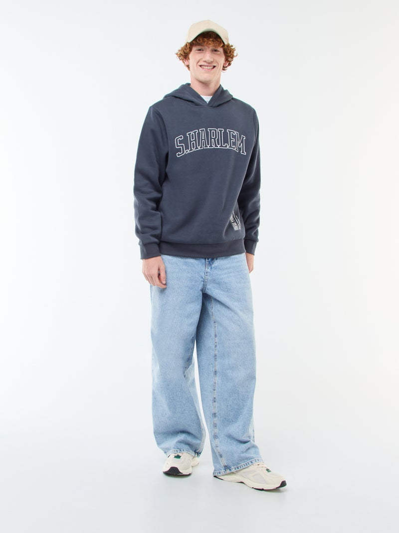 Camisola de Moletom com Estampa Azul - Kiabi