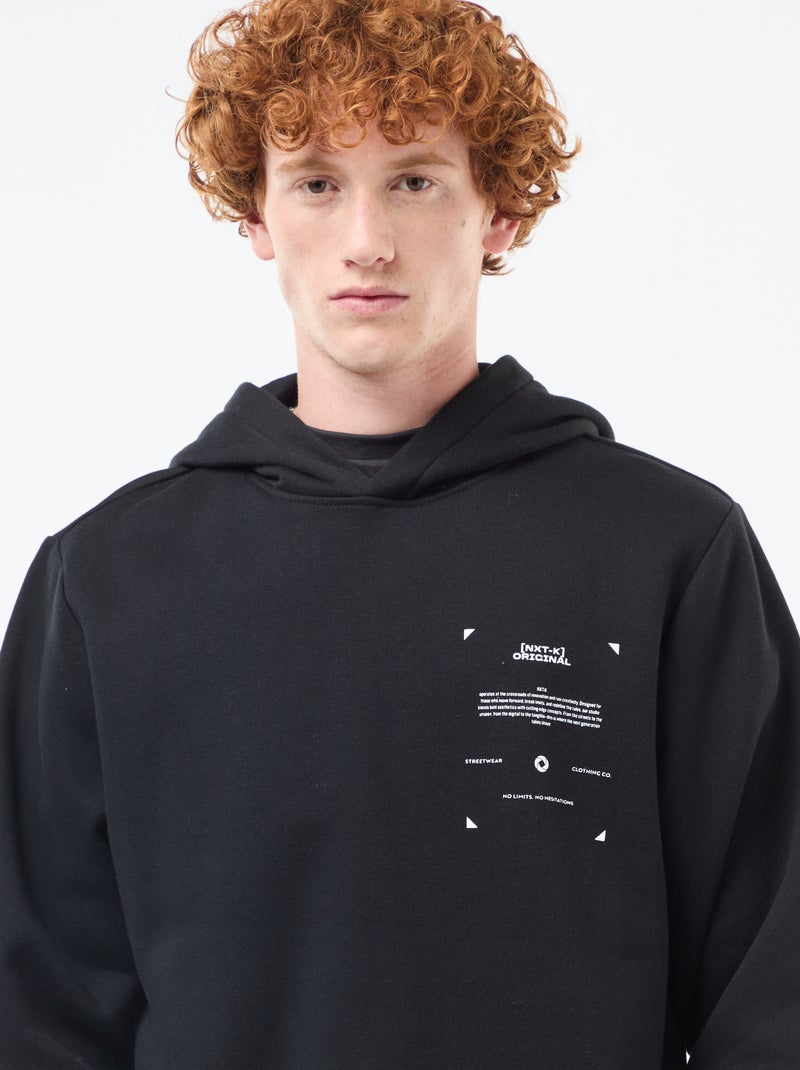 Camisola de Moletom com Estampa Preto - Kiabi