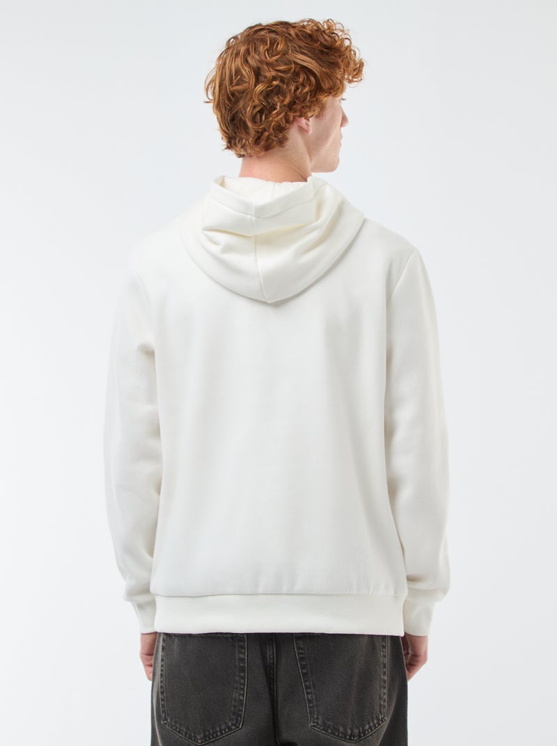 Camisola de Moletom com Estampado Branco - Kiabi