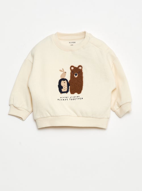 Camisola de moletom com estampado na frente - Kiabi