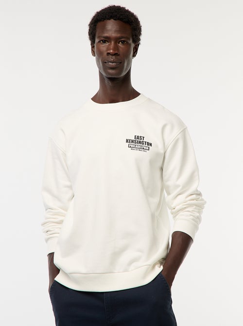 Camisola de Moletom de Gola Redonda com Estampa Frente e Verso - Kiabi