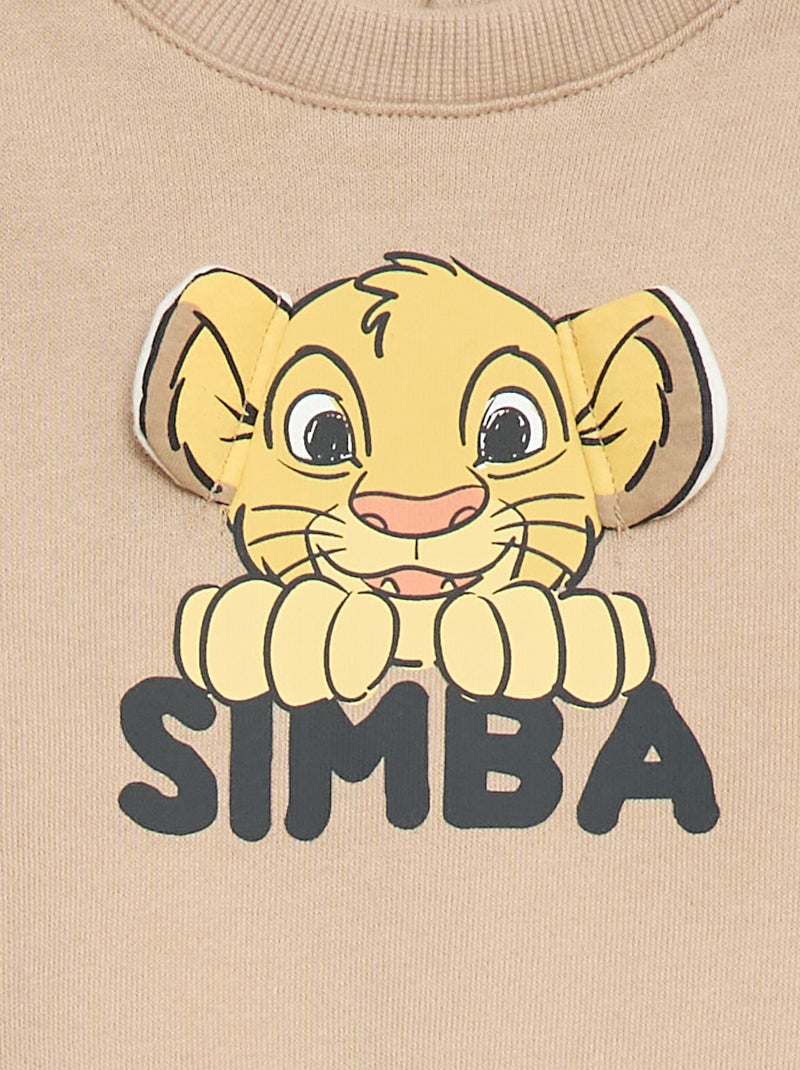 Camisola de Moletom Estampada 'Simba' Bege - Kiabi