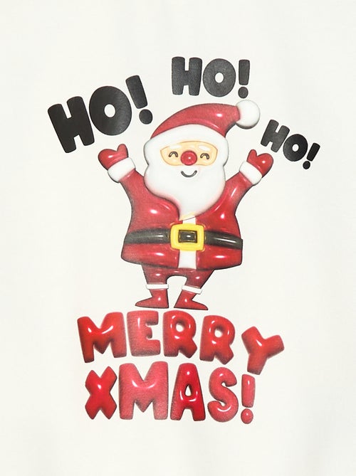 Camisola de Moletom Felpudo com Estampa 'Natal' - Kiabi