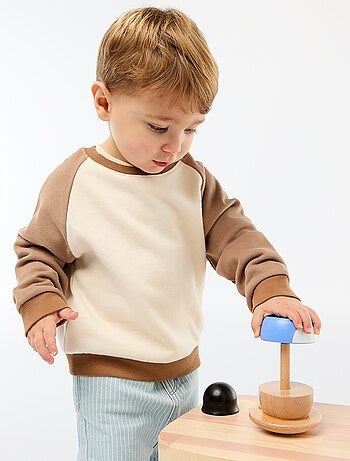 Camisola de Moletom French Terry de Algodão Bicolor