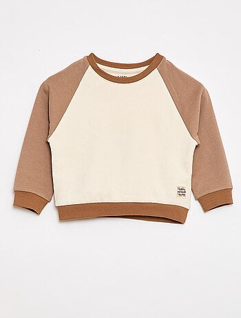 Camisola de Moletom French Terry de Algodão Bicolor