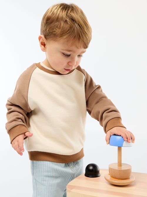 Camisola de Moletom French Terry de Algodão Bicolor - Kiabi