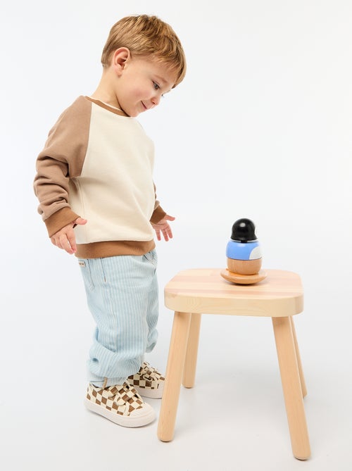 Camisola de Moletom French Terry de Algodão Bicolor - Kiabi