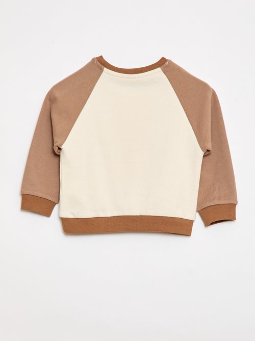 Camisola de Moletom French Terry de Algodão Bicolor - Kiabi