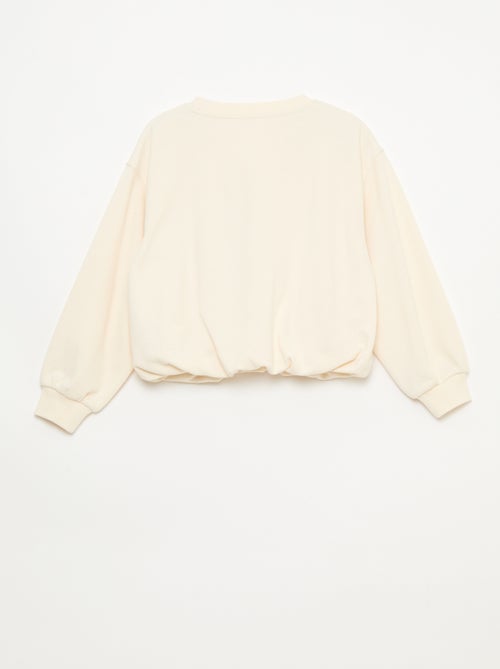 Camisola de moletom leve com inscrição na frente - Kiabi