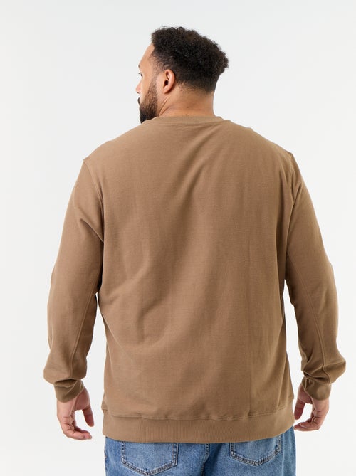 Camisola de moletom lisa em malha canelada - Kiabi Camisola de moletom lisa em malha canelada - Kiabi
