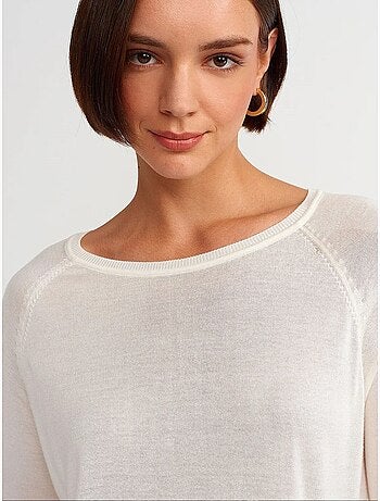 Camisola de mulher canelada com gola redonda dilvin