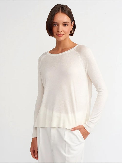 Camisola de mulher canelada com gola redonda dilvin - Kiabi Camisola de mulher canelada com gola redonda dilvin - Kiabi