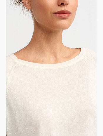 Camisola de mulher canelada com gola redonda dilvin