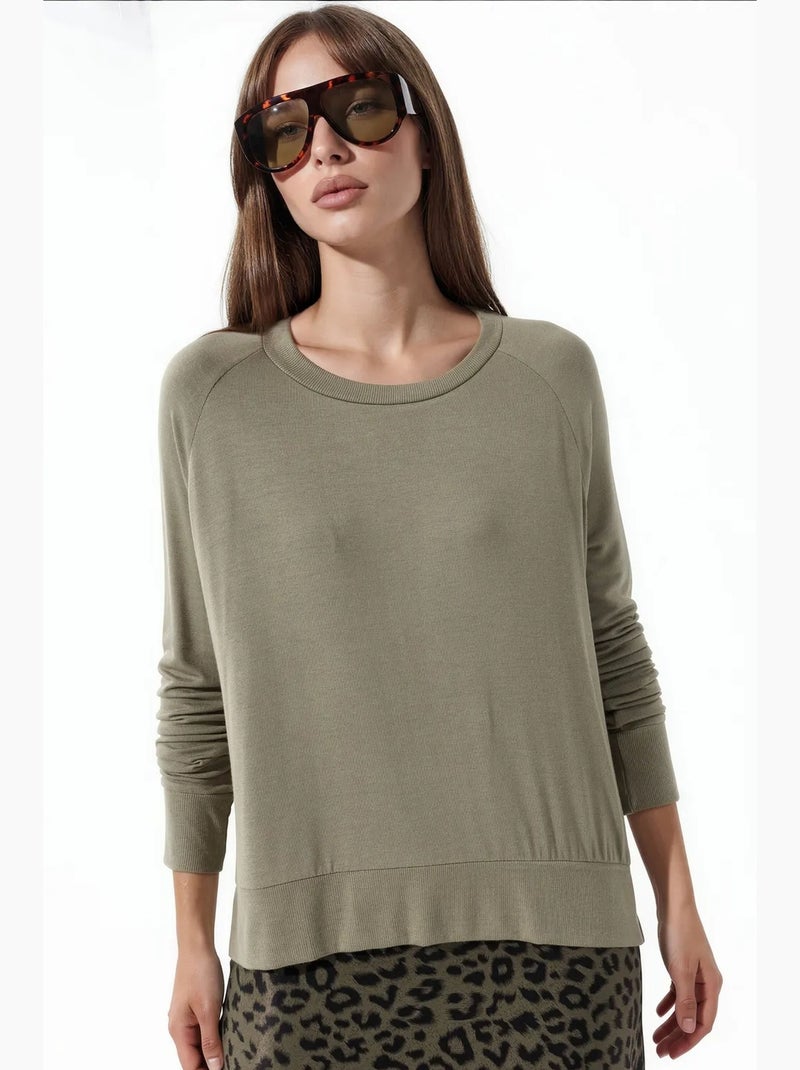 Camisola de mulher em mistura de viscose busem Cáqui - Kiabi