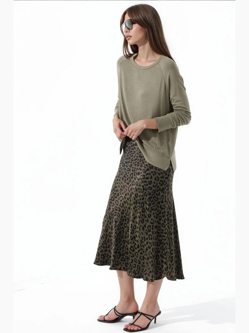 Camisola de mulher em mistura de viscose busem Cáqui - Kiabi