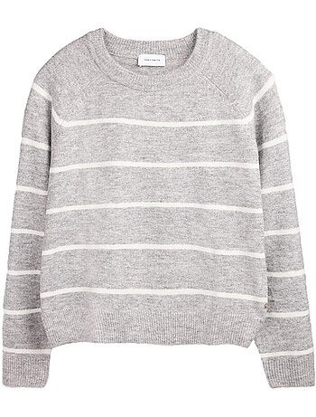 Camisola de Mulher Teddy Smith Plali Riscas Cinza/Branco