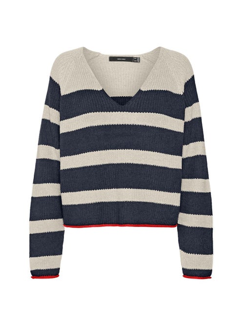 Camisola de Mulher Vero Moda Fabulous com Riscas Marinheiro - Kiabi