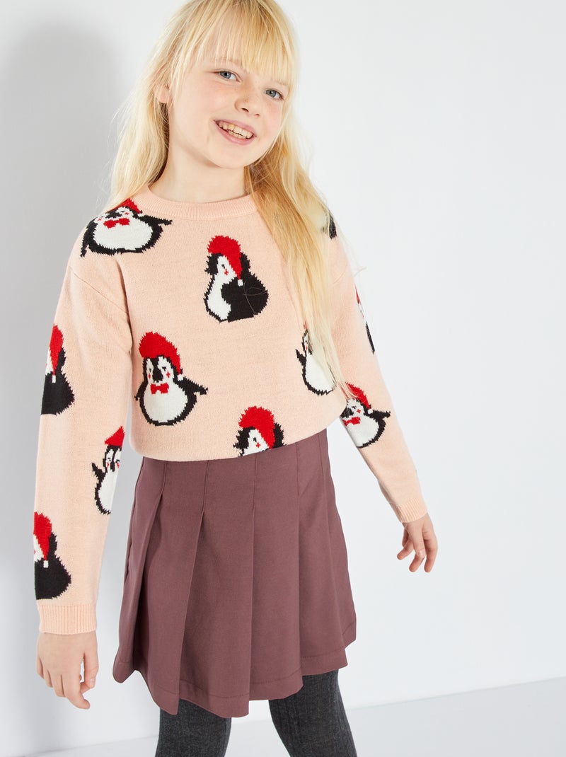 Camisola de 'Natal' -  Pinguim ROSA - Kiabi