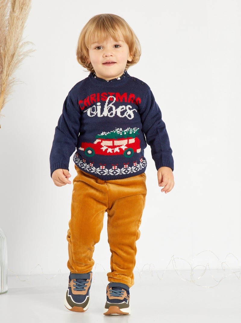 Camisola de Natal Azul Marinho - Kiabi