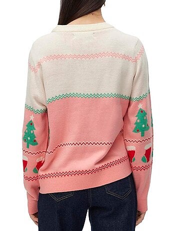 Camisola de Natal Bege/Rosa para Mulher Vero Moda
