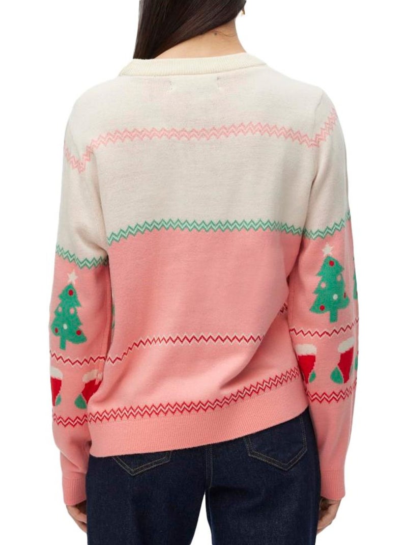 Camisola de Natal Bege/Rosa para Mulher Vero Moda Rosa - Kiabi