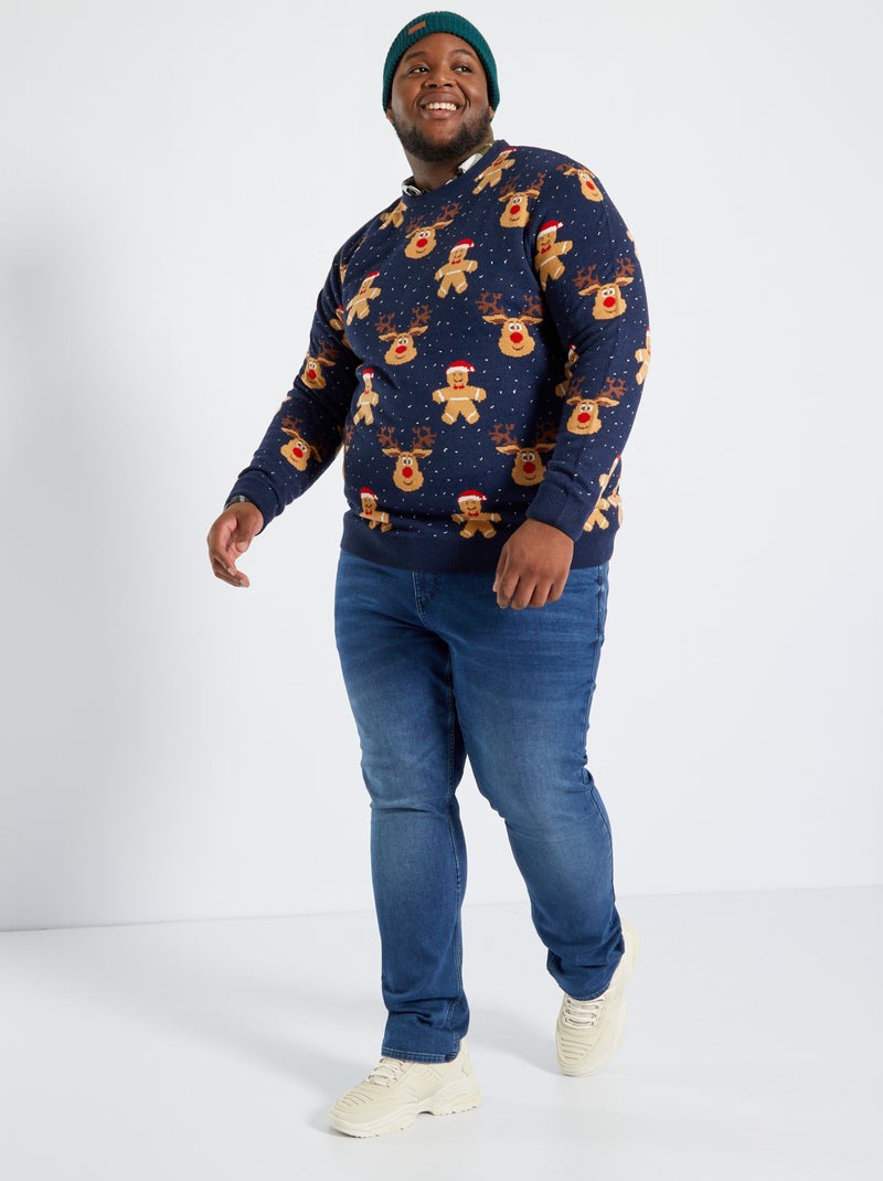 Camisola de Natal 'boneco de gengibre' AZUL - Kiabi