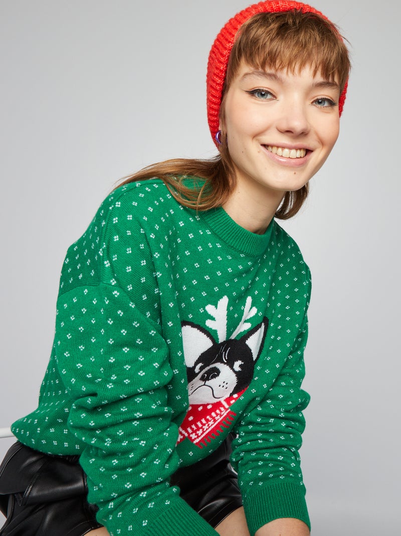 Camisola de Natal 'Bulldog' VERDE - Kiabi