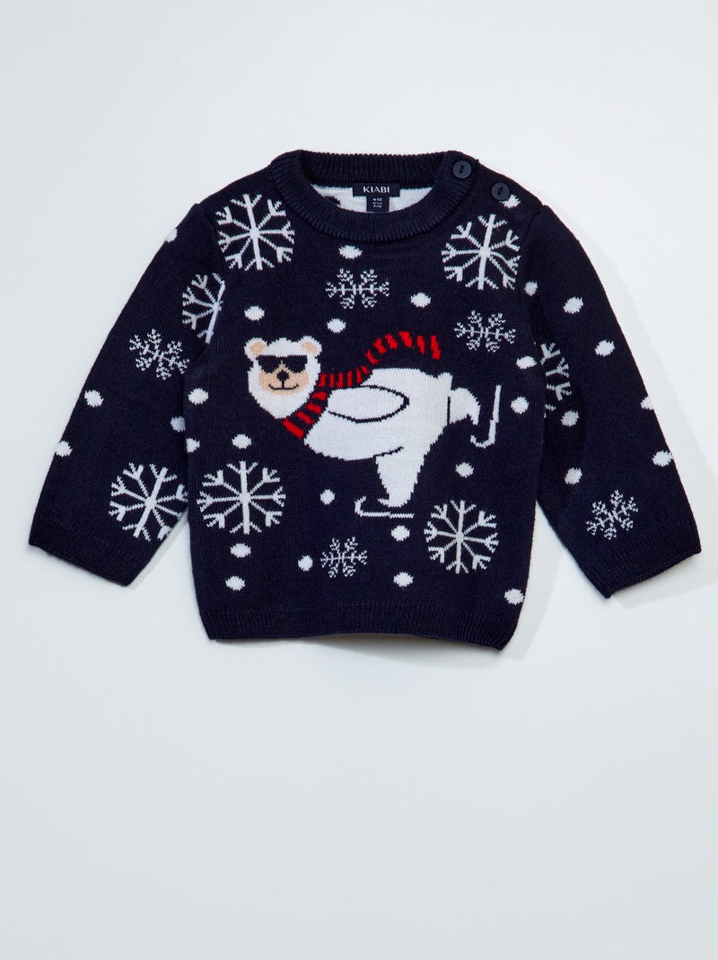 Camisola de Natal com estampado AZUL - Kiabi