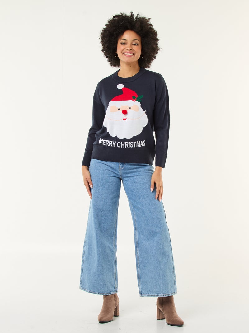 Camisola de Natal com estampado Azul - Kiabi