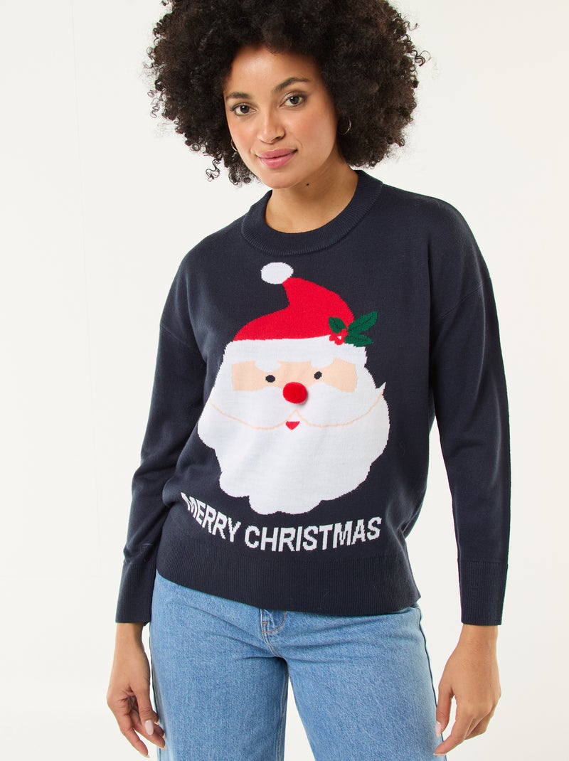Camisola de Natal com estampado Azul - Kiabi