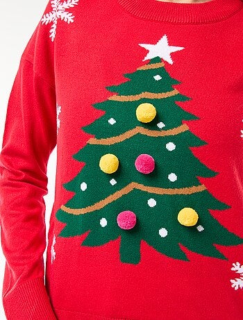 Camisola de Natal com estampado de árvore de Natal