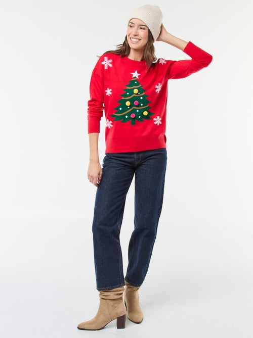 Camisola de Natal com estampado de árvore de Natal - Kiabi