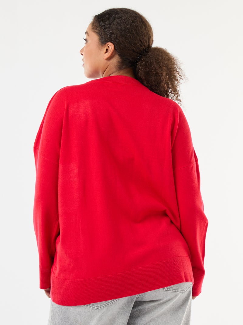 Camisola de Natal com estampado de árvore de Natal Vermelho - Kiabi