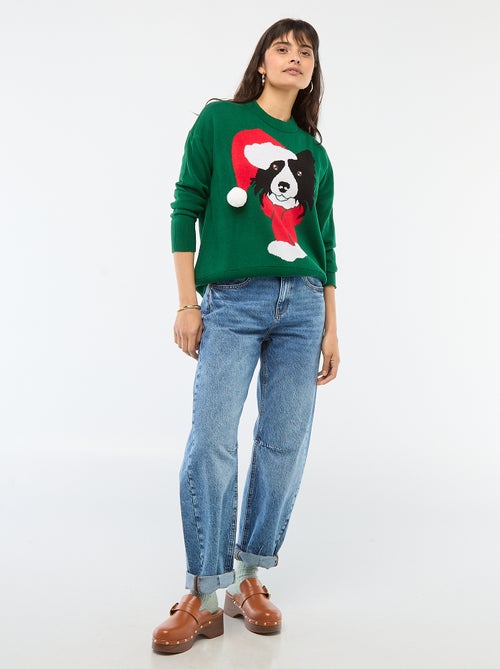 Camisola de Natal com estampado de cão - Kiabi