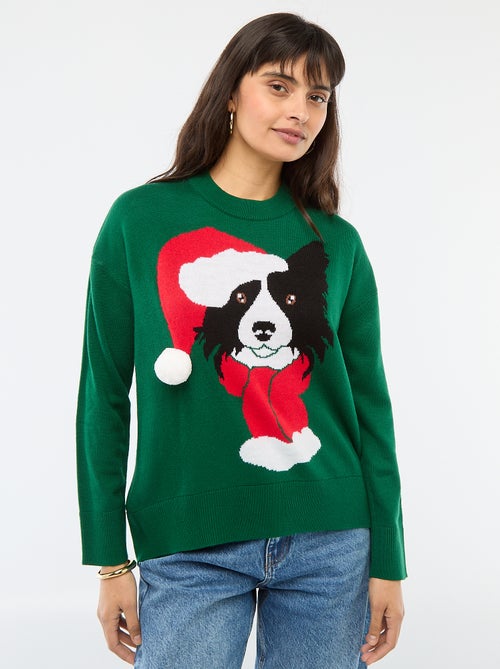 Camisola de Natal com estampado de cão - Kiabi