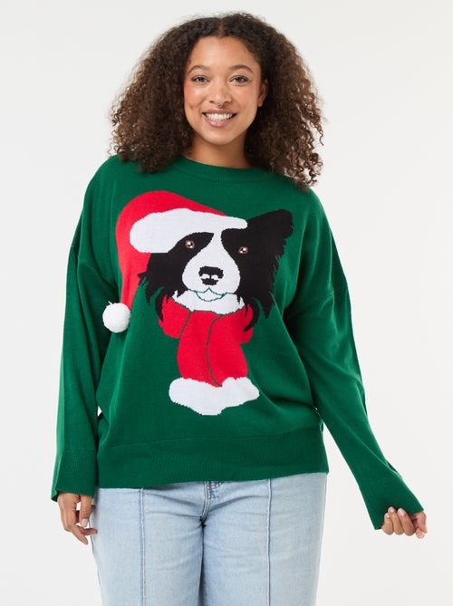 Camisola de Natal com estampado de cão - Kiabi