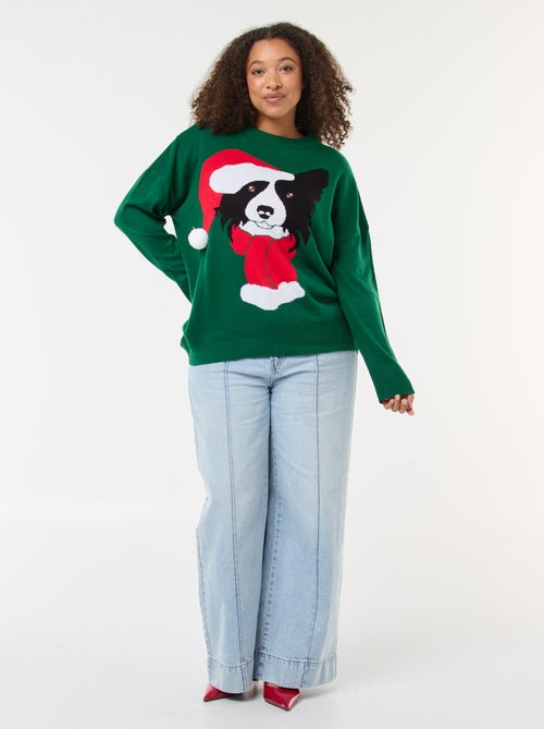 Camisola de Natal com estampado de cão - Kiabi