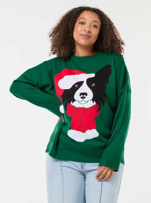 Camisola de Natal com estampado de cão - Kiabi
