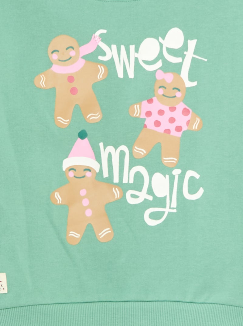 Camisola de Natal com estampado em algodão Verde - Kiabi